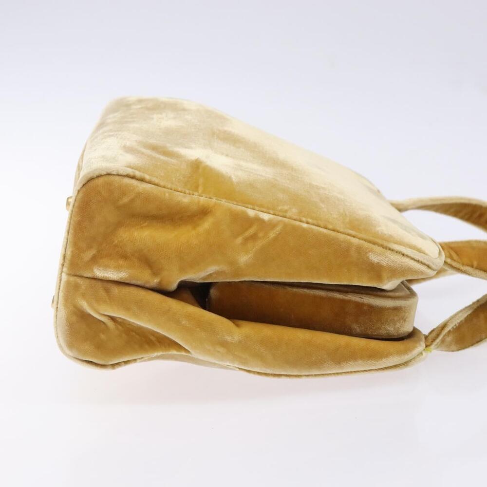 PRADA Hand Bag Velor Yellow Gold - Picture 4 of 12